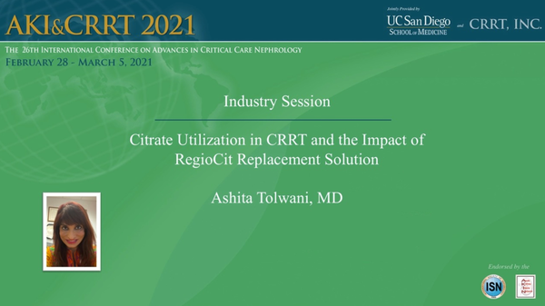 Citrate Utilization in CRRT